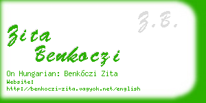 zita benkoczi business card